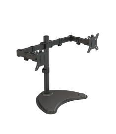  KS-27DMS: Dual Monitor Stand, Free Standing, Fully Adjustable Height, Tilt, Pivot, Accommodates up to 27" LED LCD Monitors, Made from Steel Alloy, Bracket 75mm & 100mm
